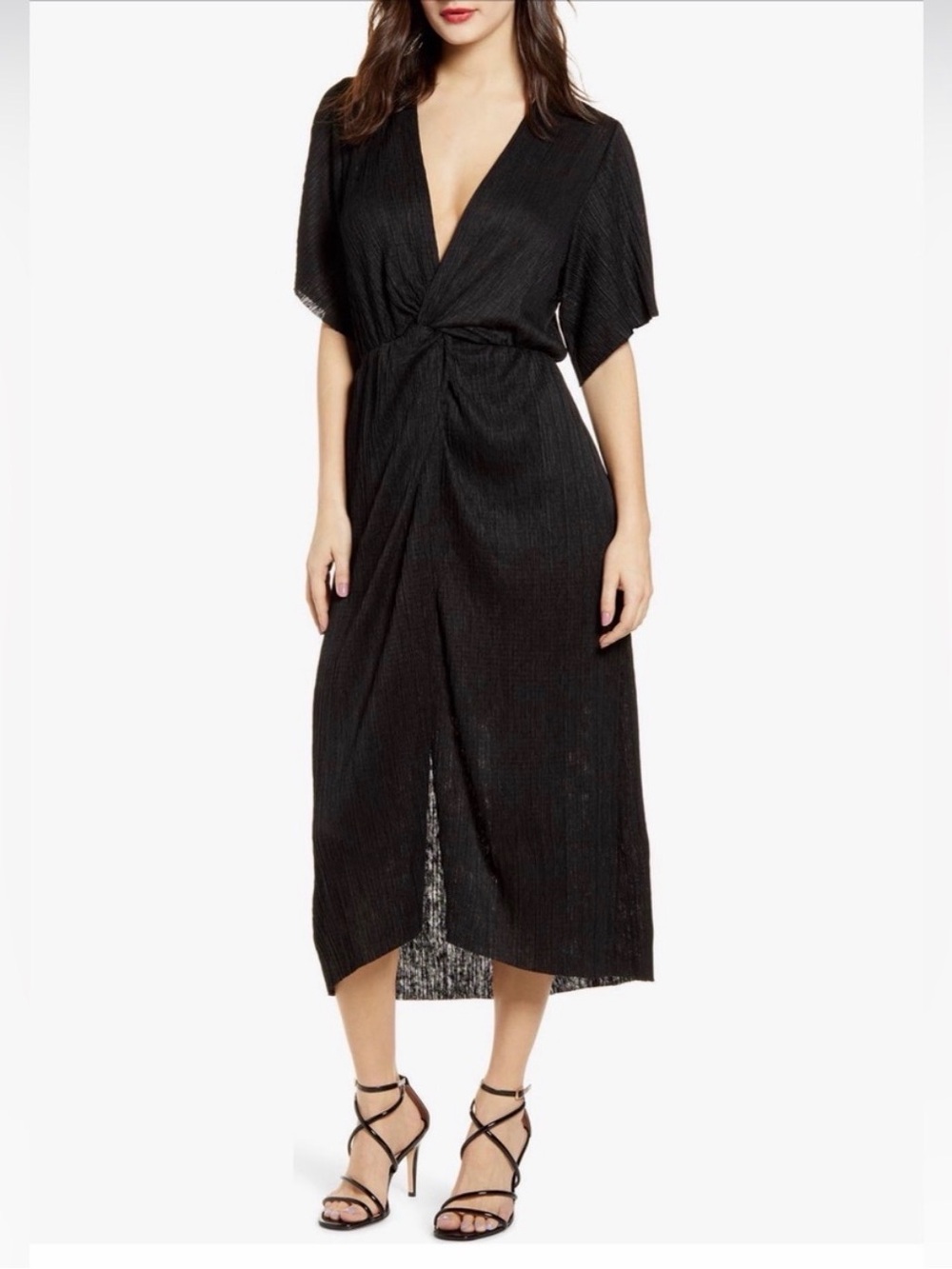 All In Favor Black Midi Dress Size XS